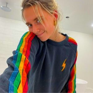 Aviator Nation EUC Charcoal grey RARE WOMEN cropped (S) Paid 150 never wore